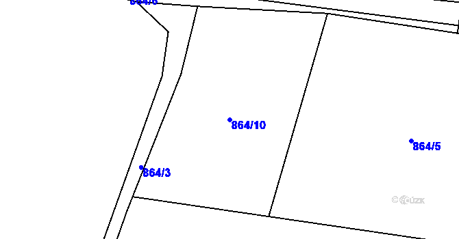 Parcela st. 864/10 v KÚ Robousy, Katastrální mapa
