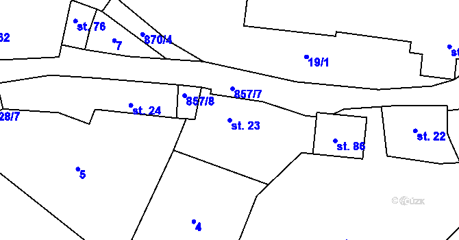 Parcela st. 23 v KÚ Břínkov, Katastrální mapa