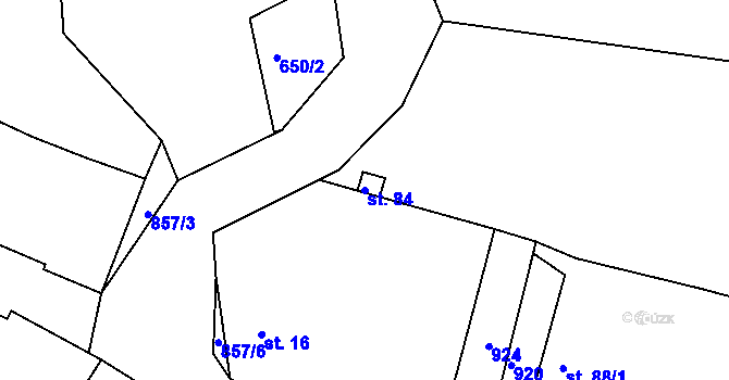 Parcela st. 84 v KÚ Břínkov, Katastrální mapa