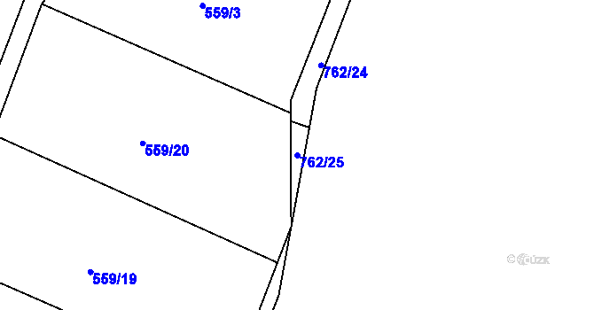 Parcela st. 762/25 v KÚ Břínkov, Katastrální mapa