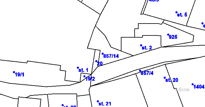 Parcela st. 857/14 v KÚ Břínkov, Katastrální mapa