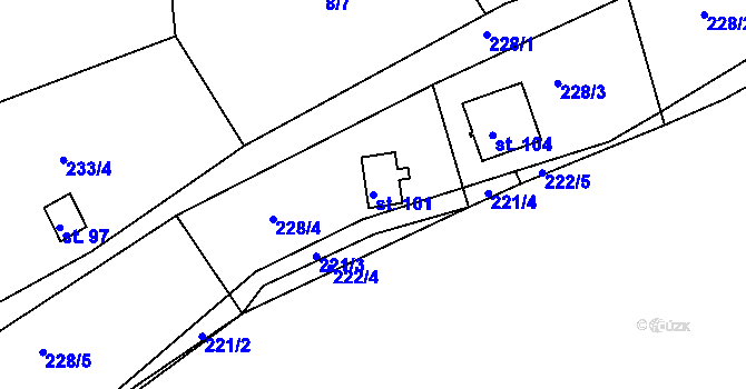 Parcela st. 101 v KÚ Břínkov, Katastrální mapa
