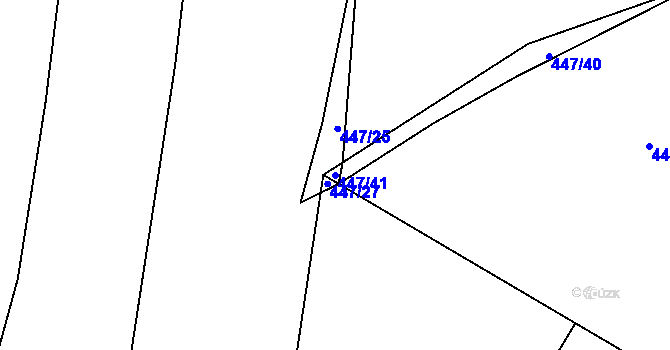 Parcela st. 447/41 v KÚ Břínkov, Katastrální mapa
