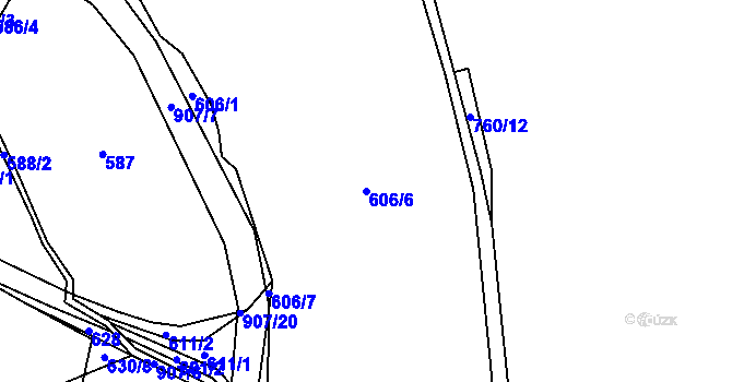 Parcela st. 606/6 v KÚ Břínkov, Katastrální mapa