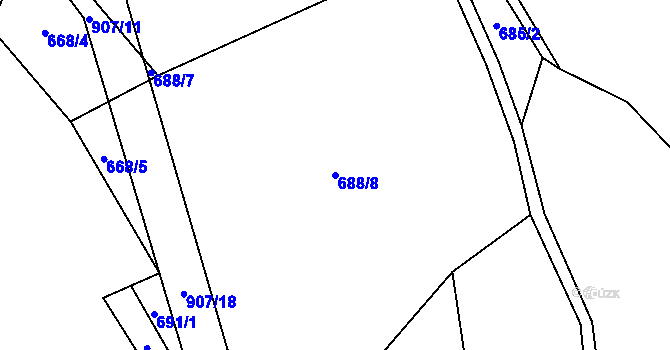Parcela st. 688/8 v KÚ Břínkov, Katastrální mapa