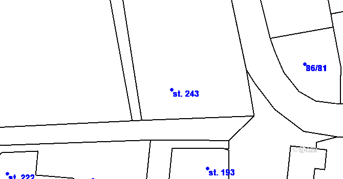Parcela st. 243 v KÚ Horní Ročov, Katastrální mapa