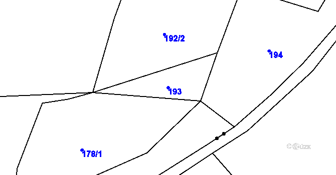 Parcela st. 193 v KÚ Horní Ročov, Katastrální mapa
