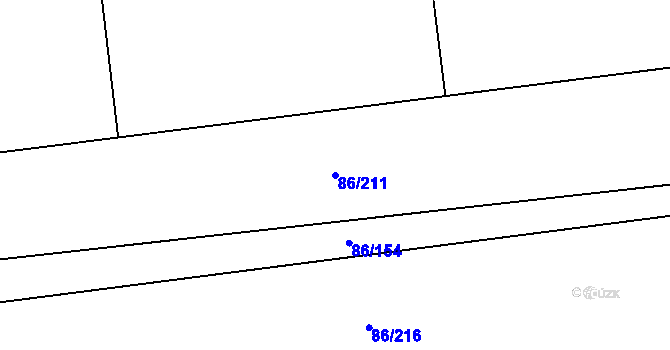 Parcela st. 86/211 v KÚ Horní Ročov, Katastrální mapa