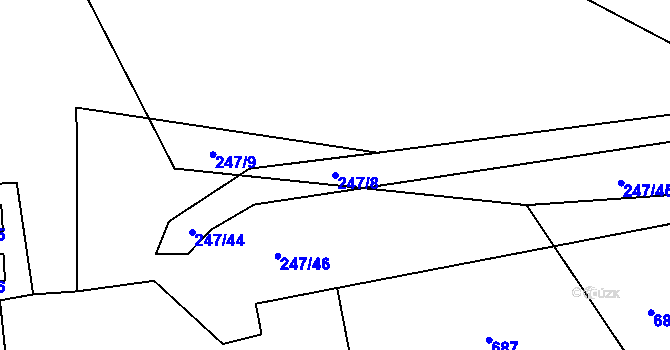 Parcela st. 247/8 v KÚ Úlovice, Katastrální mapa