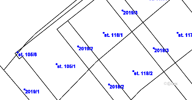 Parcela st. 189/9 v KÚ Rodinov, Katastrální mapa