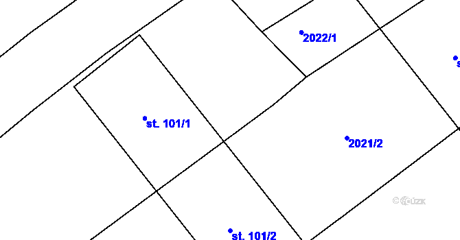 Parcela st. 189/21 v KÚ Rodinov, Katastrální mapa