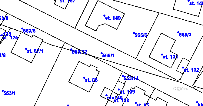 Parcela st. 566/1 v KÚ Rodinov, Katastrální mapa