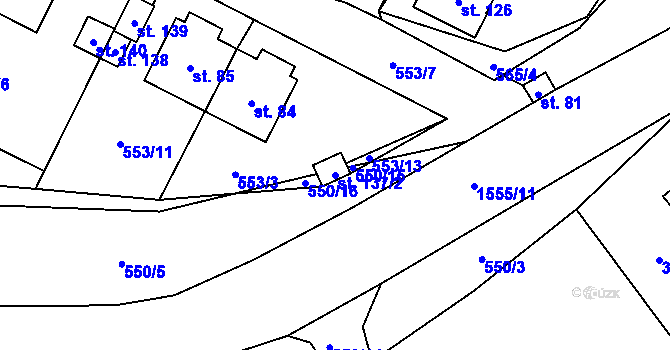 Parcela st. 137/2 v KÚ Rodinov, Katastrální mapa