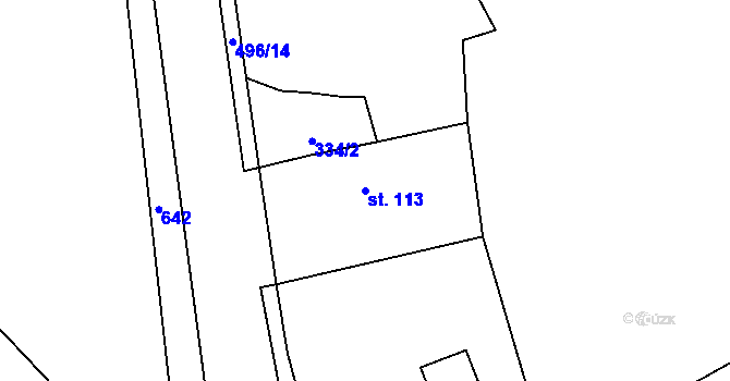 Parcela st. 113 v KÚ Rodov, Katastrální mapa