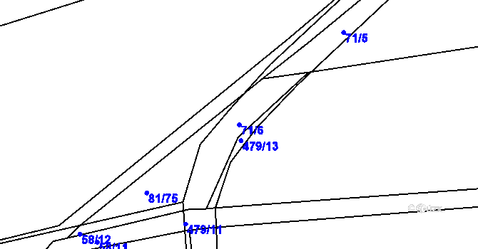 Parcela st. 71/6 v KÚ Rodov, Katastrální mapa