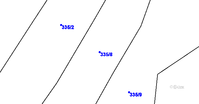 Parcela st. 335/8 v KÚ Horní Skrýchov, Katastrální mapa