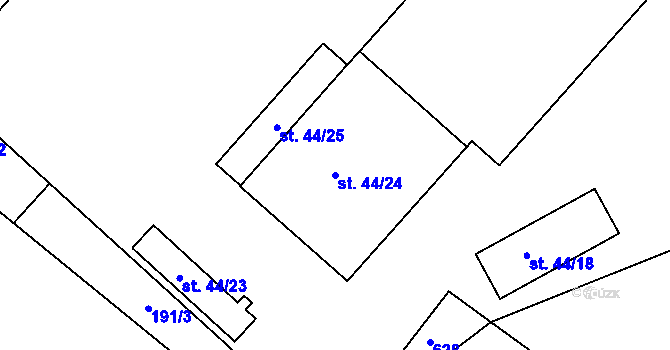 Parcela st. 44/24 v KÚ Horní Skrýchov, Katastrální mapa