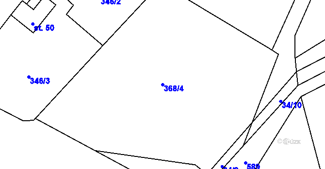 Parcela st. 368/4 v KÚ Horní Skrýchov, Katastrální mapa