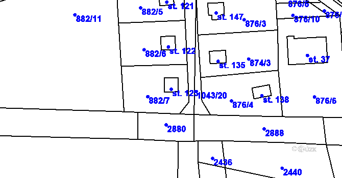 Parcela st. 123 v KÚ Jindřiš, Katastrální mapa