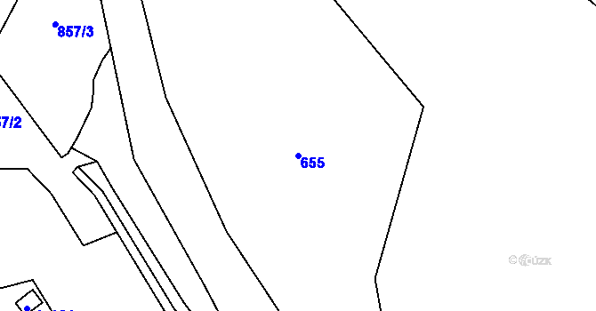 Parcela st. 655 v KÚ Jindřiš, Katastrální mapa