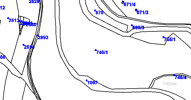 Parcela st. 746/1 v KÚ Jindřiš, Katastrální mapa