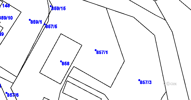 Parcela st. 857/1 v KÚ Jindřiš, Katastrální mapa