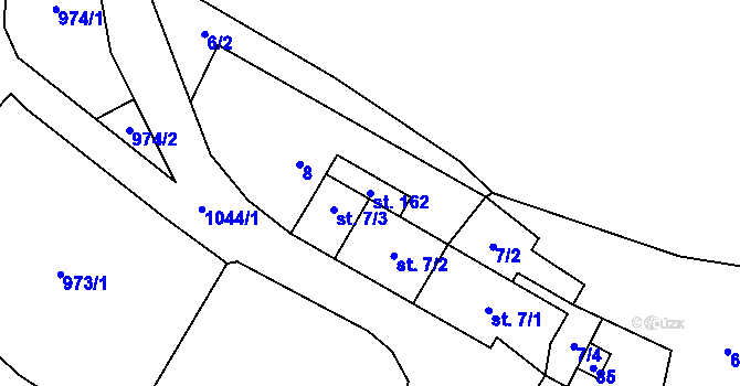 Parcela st. 162 v KÚ Jindřiš, Katastrální mapa