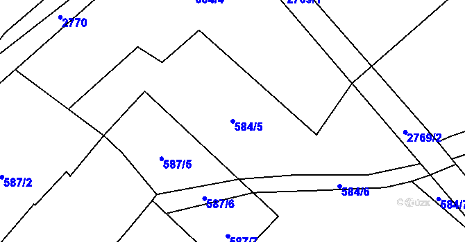 Parcela st. 584/5 v KÚ Jindřiš, Katastrální mapa