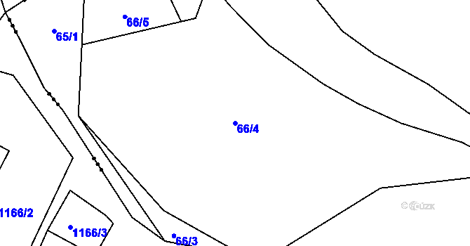 Parcela st. 66/4 v KÚ Jindřiš, Katastrální mapa