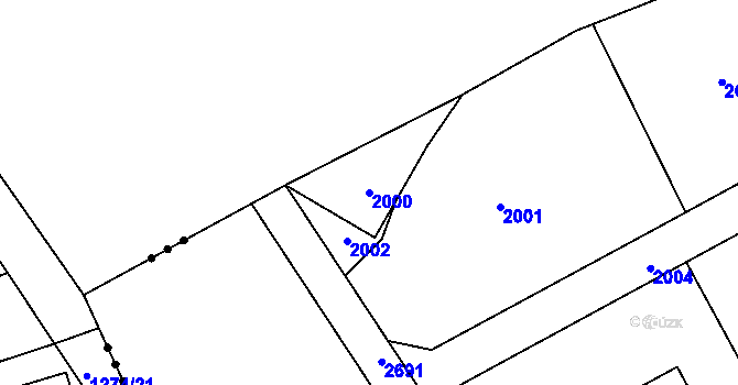 Parcela st. 2000 v KÚ Jindřiš, Katastrální mapa