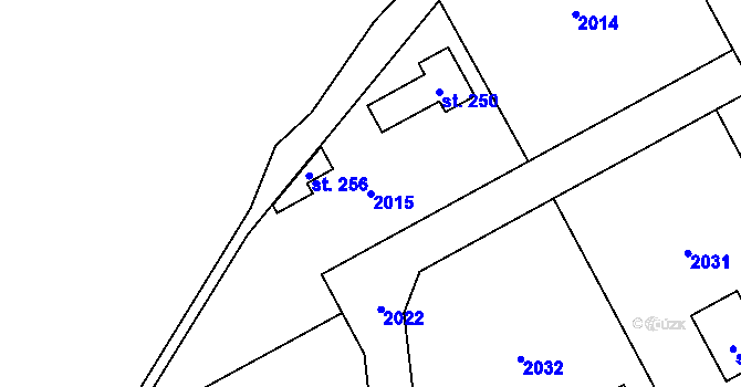 Parcela st. 2015 v KÚ Jindřiš, Katastrální mapa