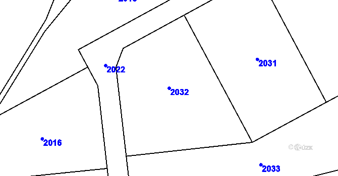 Parcela st. 2032 v KÚ Jindřiš, Katastrální mapa