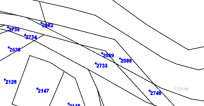 Parcela st. 2089 v KÚ Jindřiš, Katastrální mapa