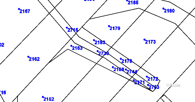 Parcela st. 2730 v KÚ Jindřiš, Katastrální mapa