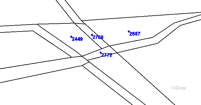 Parcela st. 2772 v KÚ Jindřiš, Katastrální mapa