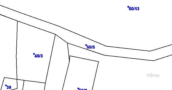 Parcela st. 50/5 v KÚ Rodvínov, Katastrální mapa