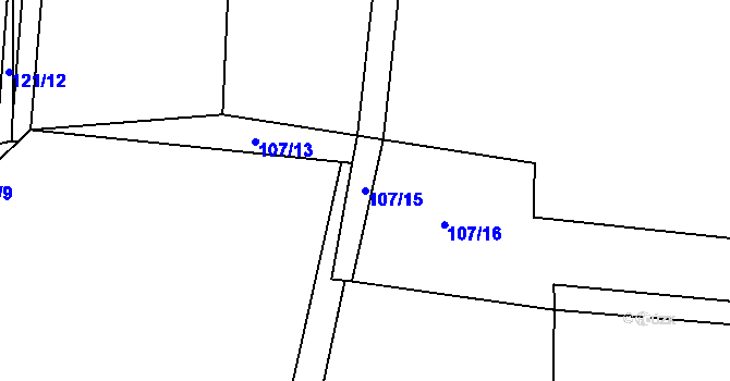 Parcela st. 107/15 v KÚ Rodvínov, Katastrální mapa