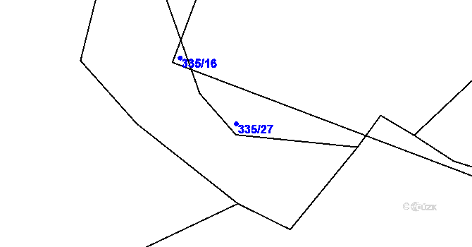 Parcela st. 335/27 v KÚ Rodvínov, Katastrální mapa
