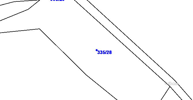 Parcela st. 335/28 v KÚ Rodvínov, Katastrální mapa
