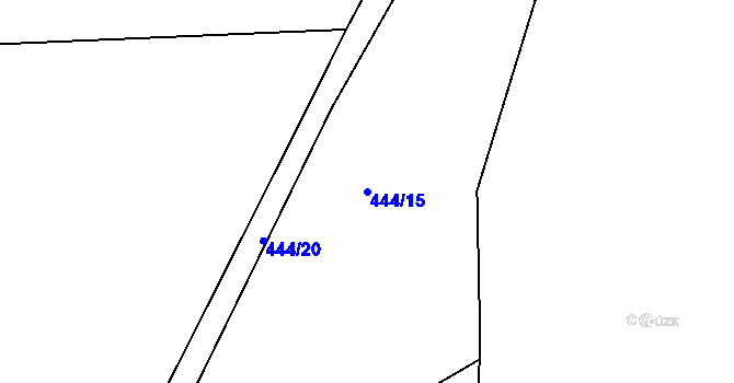 Parcela st. 444/15 v KÚ Rodvínov, Katastrální mapa