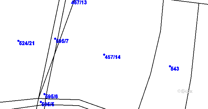 Parcela st. 457/14 v KÚ Rodvínov, Katastrální mapa