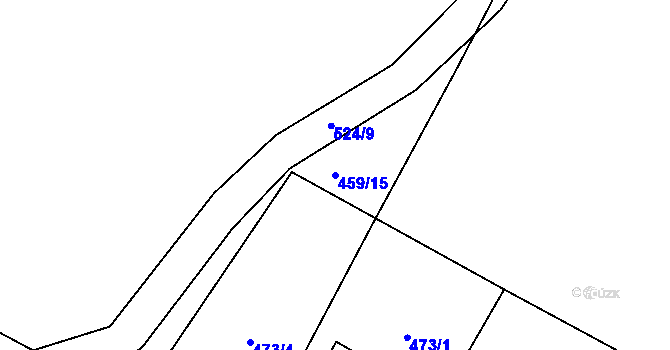 Parcela st. 459/15 v KÚ Rodvínov, Katastrální mapa