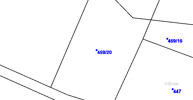Parcela st. 459/20 v KÚ Rodvínov, Katastrální mapa