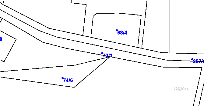 Parcela st. 73/1 v KÚ Rohanov, Katastrální mapa