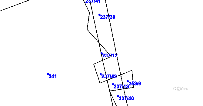 Parcela st. 237/12 v KÚ Rohanov, Katastrální mapa