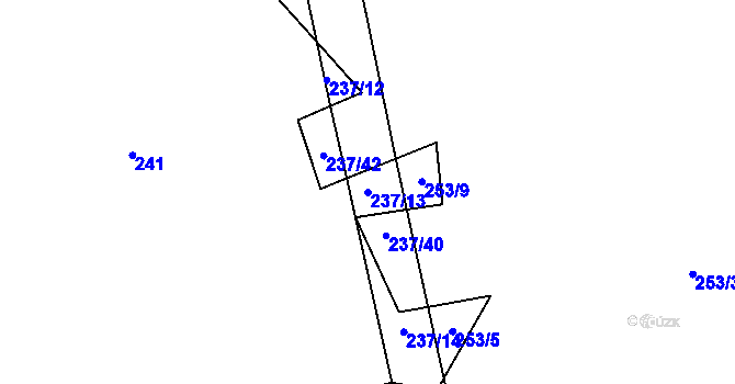 Parcela st. 237/13 v KÚ Rohanov, Katastrální mapa
