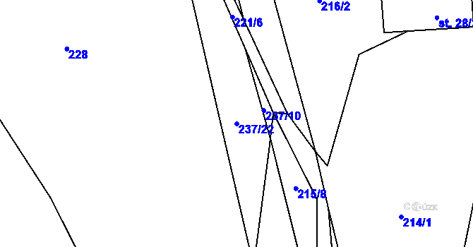 Parcela st. 237/22 v KÚ Rohanov, Katastrální mapa