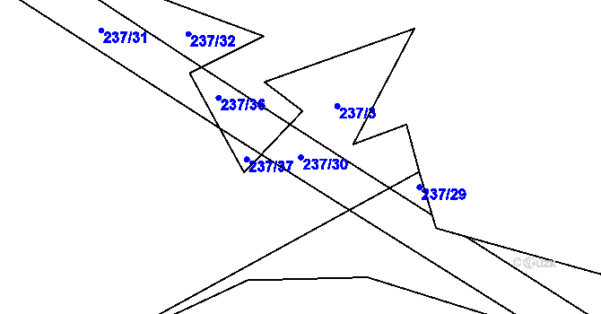 Parcela st. 237/30 v KÚ Rohanov, Katastrální mapa