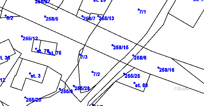 Parcela st. 255/29 v KÚ Rohanov, Katastrální mapa