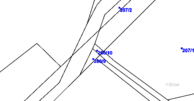 Parcela st. 260/10 v KÚ Rohanov, Katastrální mapa